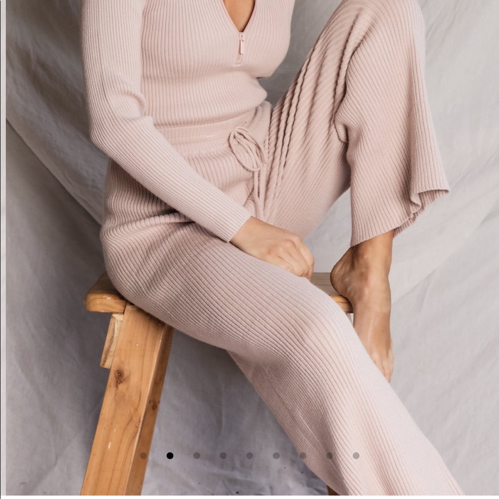 IVORY and CHAIN -TALUNA KNIT PANT - BLUSH